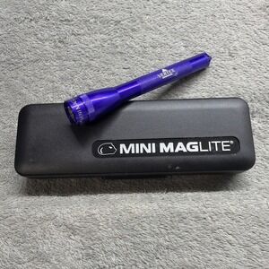 TWO Mini Maglite PURPLE Flashlight  with one Box Tested Working Tactical Light
